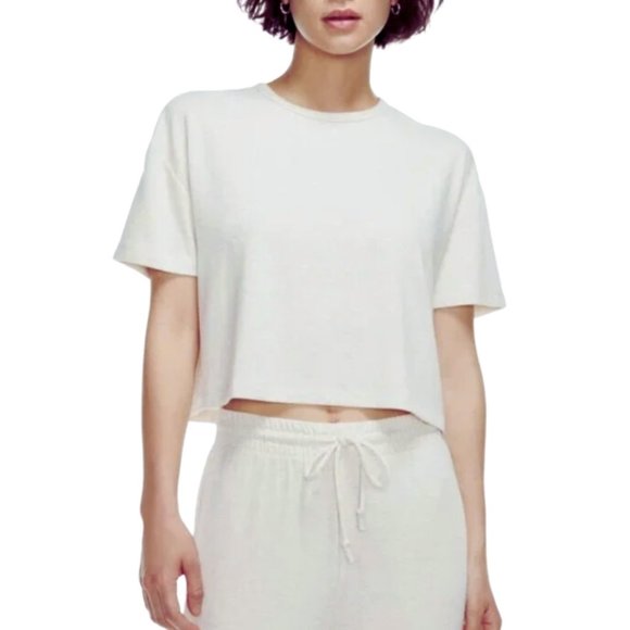 Aritzia Tops - Aritzia Wilfred Boxy Crop Top Lounge Shirt in Heather Gray